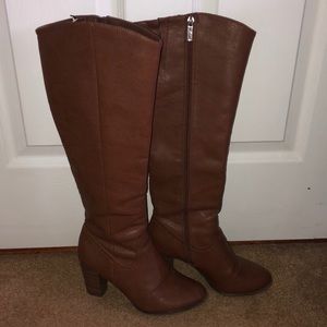 Brown Leather Boots w/ Heel